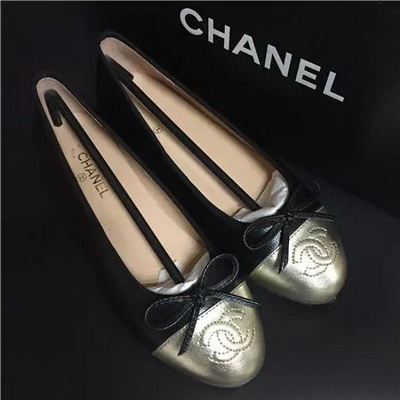 CHANEL Shallow mouth flat shoes Women--089